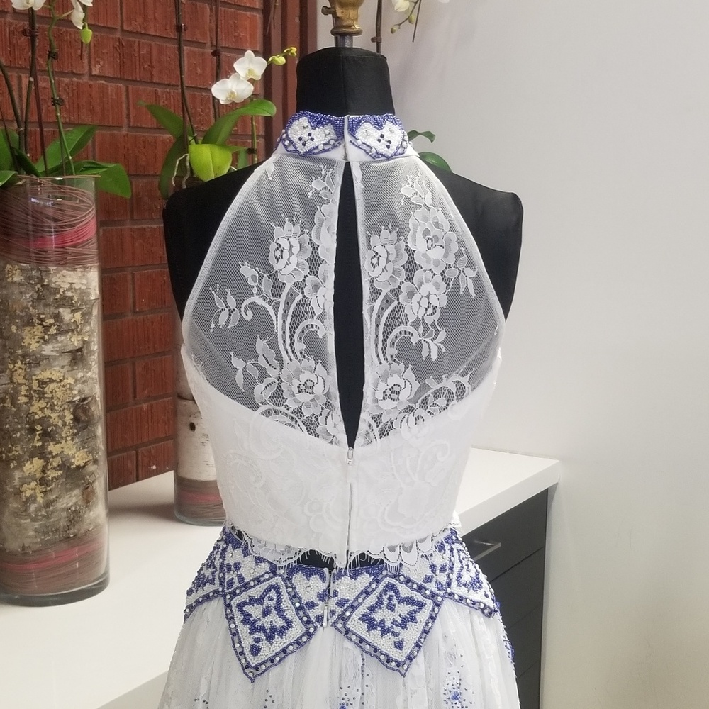 Sherri Hill 50997 Two Piece Ivory/Royal - Picture 8 of 10